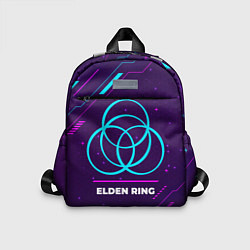 Детский рюкзак Символ Elden Ring в неоновых цветах на темном фоне, цвет: 3D-принт