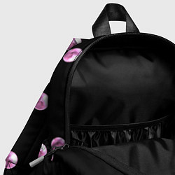 Детский рюкзак Розовые шары-бусинки на черном фоне, цвет: 3D-принт — фото 2