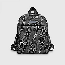 Детский рюкзак Чёрно-белая стилизованная поверхность воды Wave pa, цвет: 3D-принт