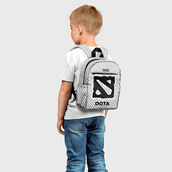 Детский рюкзак Символ Dota на светлом фоне с полосами, цвет: 3D-принт — фото 2