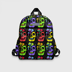 Детский рюкзак Мухоморы, растущие на черепе, цвет: 3D-принт