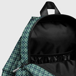 Детский рюкзак Мелкий бирюзовый клетчатый узор, цвет: 3D-принт — фото 2