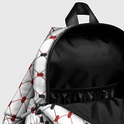 Детский рюкзак Куфия - чёрно-красный узор в арабском стиле куфия, цвет: 3D-принт — фото 2