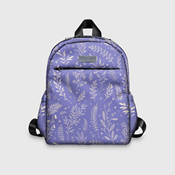 Детский рюкзак Цветы и Листья На Фиолетовом Фоне