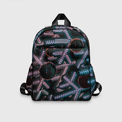 Детский рюкзак Абстрактные металлические фигуры - Сиреневый, цвет: 3D-принт