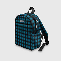 Детский рюкзак Black and blue plaid, цвет: 3D-принт — фото 2