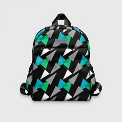 Детский рюкзак Разноцветные треугольники на черном фоне, цвет: 3D-принт