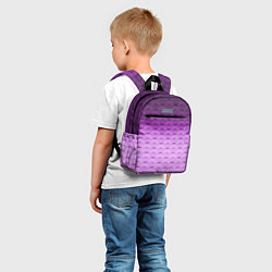 Детский рюкзак Фиолетово-розовый геометрический узор Градиент, цвет: 3D-принт — фото 2