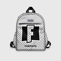 Детский рюкзак Символ Fortnite на светлом фоне с полосами, цвет: 3D-принт