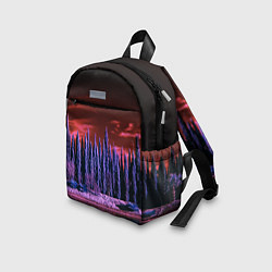Детский рюкзак Абстрактный фиолетовый лес и тёмная река, цвет: 3D-принт — фото 2