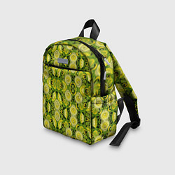 Детский рюкзак Зеленые узоры: волны абстракции, цвет: 3D-принт — фото 2