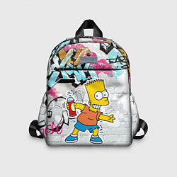 Детский рюкзак Барт Симпсон на фоне стены с граффити