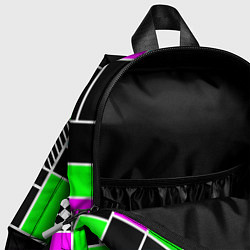 Детский рюкзак Неоновый геометрический узор на черном, цвет: 3D-принт — фото 2