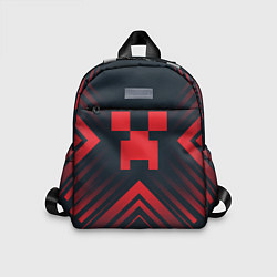 Детский рюкзак Красный символ Minecraft на темном фоне со стрелка, цвет: 3D-принт