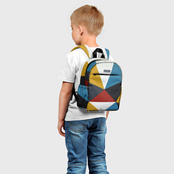 Детский рюкзак Абстрактный набор разноцветных геометрических фигу, цвет: 3D-принт — фото 2