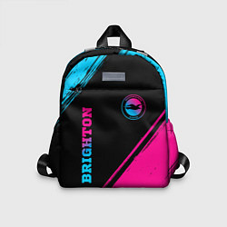 Детский рюкзак Brighton - neon gradient: символ и надпись вертика, цвет: 3D-принт