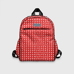 Детский рюкзак Красные сердечки паттерн