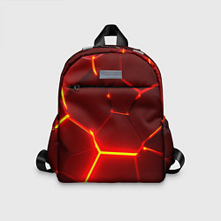 Детский рюкзак Красные неоновые геометрические плиты, цвет: 3D-принт