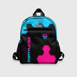 Детский рюкзак Poppy Playtime - neon gradient: символ и надпись в, цвет: 3D-принт