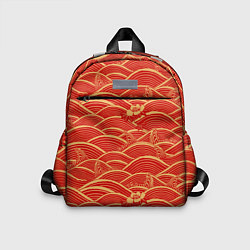 Детский рюкзак Китайская иллюстрация волн, цвет: 3D-принт