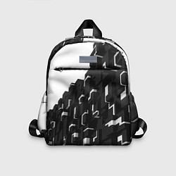 Детский рюкзак Кубизм Фигуры в трехмерном пространстве в черно-бе, цвет: 3D-принт