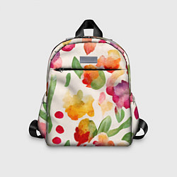 Детский рюкзак Романтичные акварельные цветы, цвет: 3D-принт