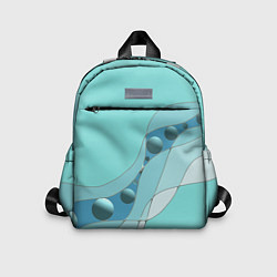 Детский рюкзак Голубая геометрическая абстракция Круги и сферы Го, цвет: 3D-принт