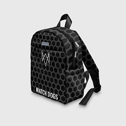 Детский рюкзак Watch Dogs glitch на темном фоне: символ, надпись, цвет: 3D-принт — фото 2