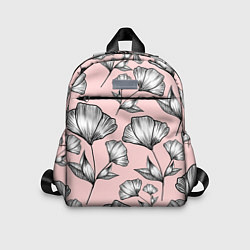 Детский рюкзак Графичные цветы на пудровом фоне