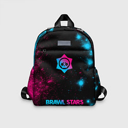 Детский рюкзак Brawl Stars - neon gradient: символ, надпись, цвет: 3D-принт