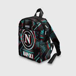 Детский рюкзак Napoli FC в стиле glitch на темном фоне, цвет: 3D-принт — фото 2
