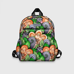 Детский рюкзак Объемные лепестки цветов и листья, цвет: 3D-принт