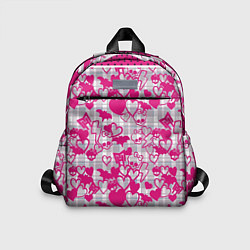 Детский рюкзак Розовые черепа паттерн, цвет: 3D-принт