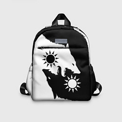 Детский рюкзак Волки инь янь черный и белый, цвет: 3D-принт