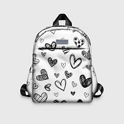 Детский рюкзак Сердца нарисованные карандашом, цвет: 3D-принт