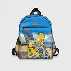 Детский рюкзак Гомер Симпсон танцует с Мардж на пляже, цвет: 3D-принт