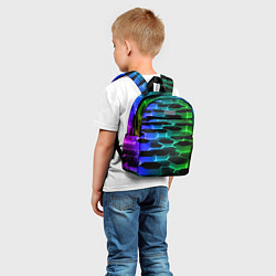 Детский рюкзак Неоновые шестиугольники, цвет: 3D-принт — фото 2