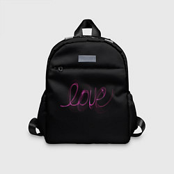 Детский рюкзак Надпись любовь на черном фоне, цвет: 3D-принт