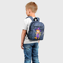 Детский рюкзак Ведьма малолетка в тёмном лесу с дракончиком, цвет: 3D-принт — фото 2