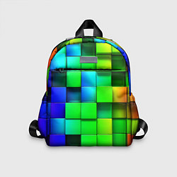 Детский рюкзак Цветные неоновые кубы, цвет: 3D-принт
