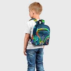Детский рюкзак Неоновые лампы - коллаж, цвет: 3D-принт — фото 2