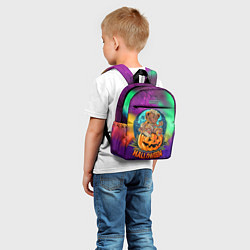 Детский рюкзак Хэллоуин - мишка на тыкве, цвет: 3D-принт — фото 2