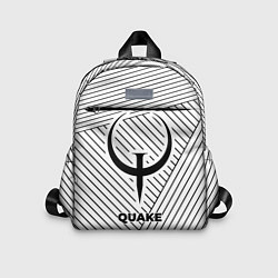 Детский рюкзак Символ Quake на светлом фоне с полосами
