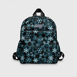 Детский рюкзак Новогодний рождественский темно синий узор со снеж