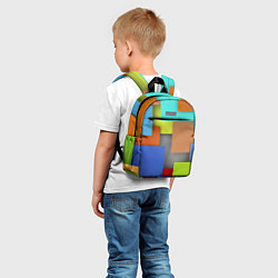 Детский рюкзак Разноцветные кубы, цвет: 3D-принт — фото 2