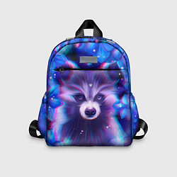 Детский рюкзак Волшебный енот в цветах, цвет: 3D-принт