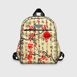 Детский рюкзак Иероглифы и сакура, цвет: 3D-принт