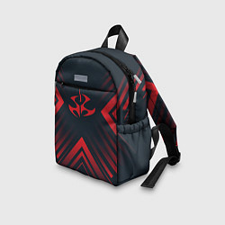 Детский рюкзак Красный символ Hitman на темном фоне со стрелками, цвет: 3D-принт — фото 2