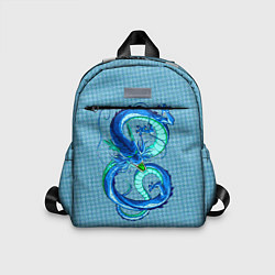 Детский рюкзак Синий дракон в форме цифры 8, цвет: 3D-принт