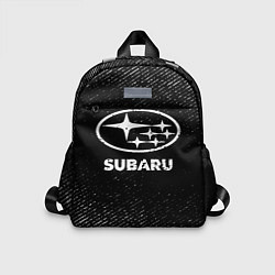 Детский рюкзак Subaru с потертостями на темном фоне